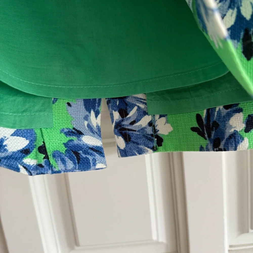 J. Crew The Pencil Skirt Floral Green Blue Women's Size 0